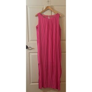 NY Collection Pink Pleated Maxi Dress, NWT, Petite Large